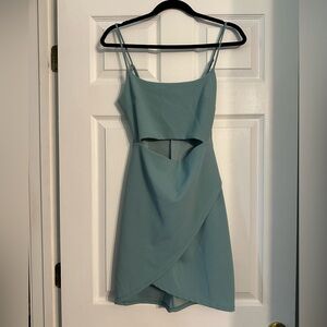 Lulu's Teal Cutout Mini Dress